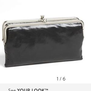 HOBO Lauren textured black leather wallet NWT
